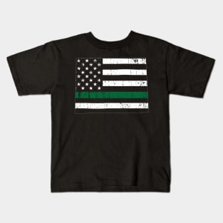 Wyoming Thin Green Line Military and Border Patrol Shirt Kids T-Shirt